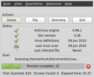 ClamTk Virus Scanner screenshot